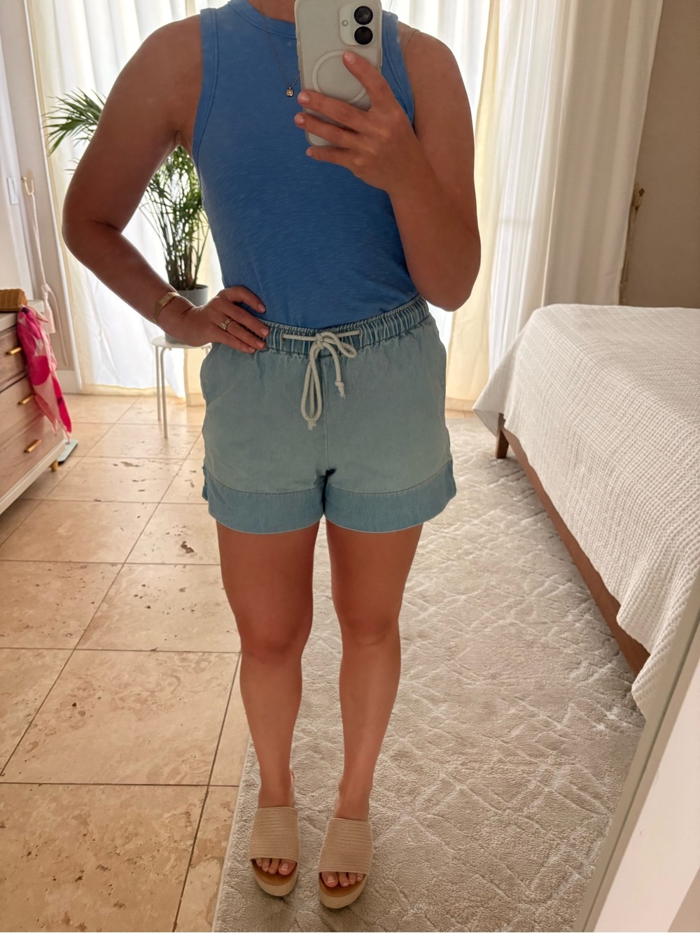 Jean drawstring shorts - Picture 5 of 7